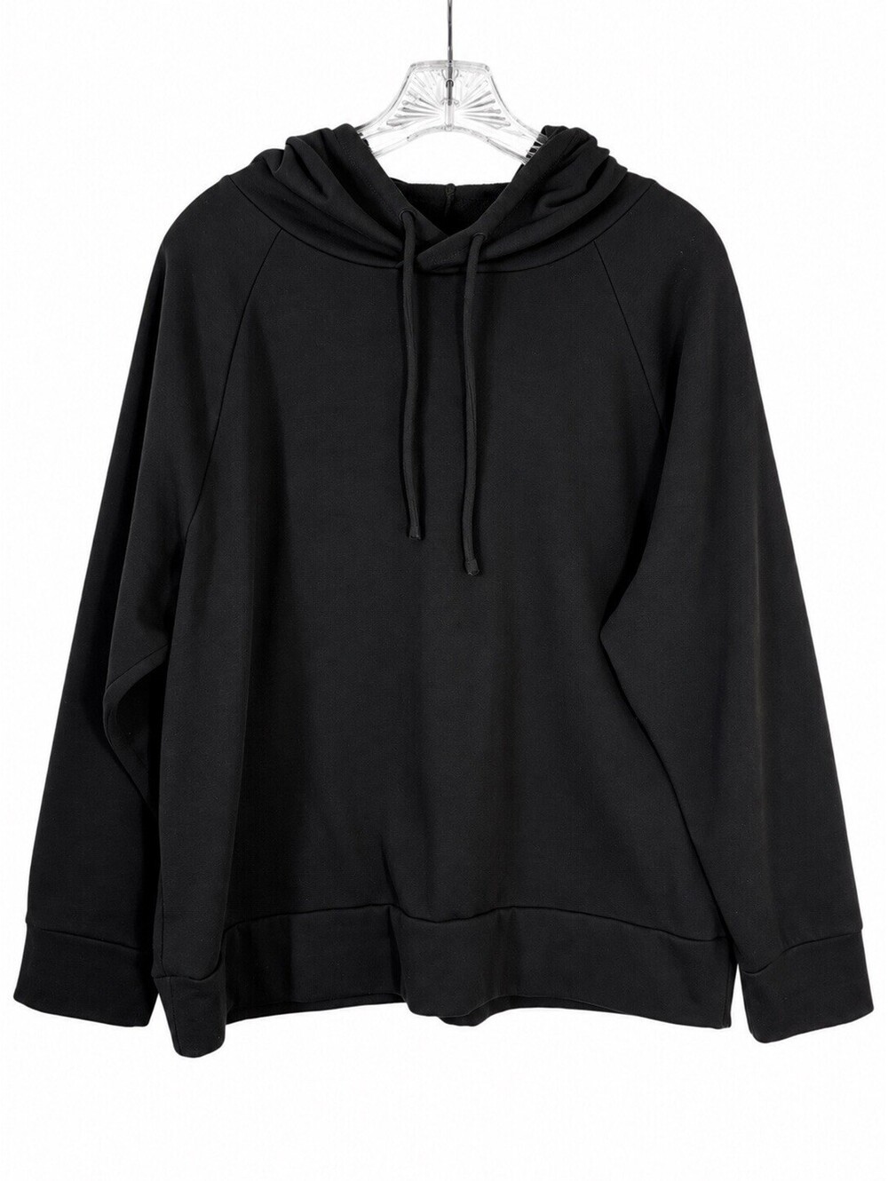 Eddie Bauer Womens XL Black Ultrasoft Pullover Hoodie Stretch Raglan Lounge